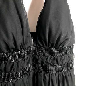 Venus Halter Empire Waist Party Cocktail Dress in Black Sz 2 Small